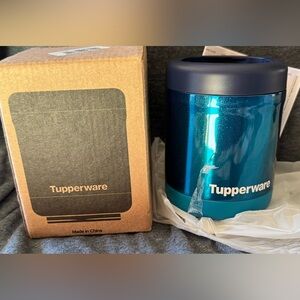 Tupperware thermos Teal Insulated Food Jar 8oz 235ml glittery new